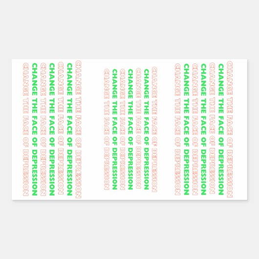 Het gezicht van depressievel wijzigen rechthoekige sticker (Voorkant)
