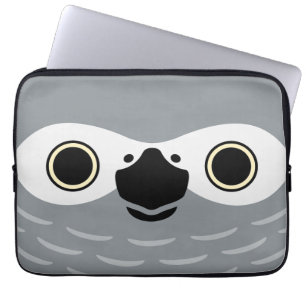 Het gezicht van een Afrikaanse grijze papegaai Laptop Sleeve