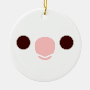 Het gezicht van een albino cocktail keramisch ornament