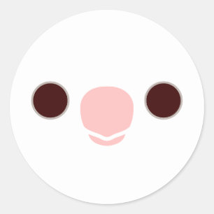 Het gezicht van een albino cocktail ronde sticker