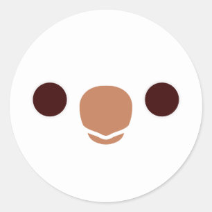 Het gezicht van een albino monnik parkiet ronde sticker