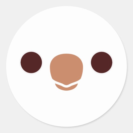 Het gezicht van een albino monnik parkiet ronde sticker (Voorkant)