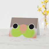 Het gezicht van een ananas groene wang parkiet kaart (Gele Bloem)