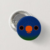 Het gezicht van een Blauw-fronted loriket Ronde Button 3,2 Cm (Voorkant /achterkant)