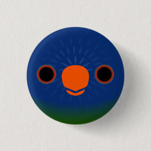 Het gezicht van een Blauw-fronted loriket Ronde Button 3,2 Cm