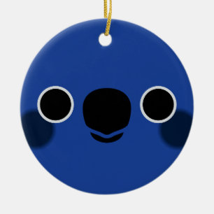 Het gezicht van een Blauw-gekroonde Conure Keramisch Ornament