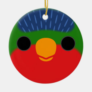 Het gezicht van een Blauw-gekroonde lorikeet Keramisch Ornament