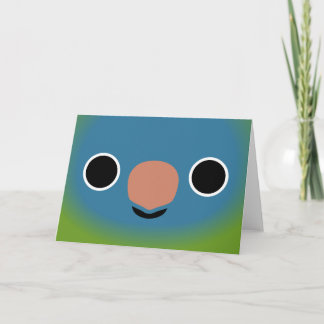 Het gezicht van een Blauw gekroonde parkiet Kaart