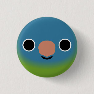 Het gezicht van een Blauw gekroonde parkiet Ronde Button 3,2 Cm