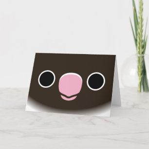 Het gezicht van een blauw gemaskerde lovebird kaart