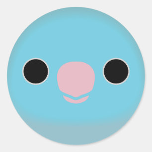 Het gezicht van een blauw vrouw Pacifische papegaa Ronde Sticker