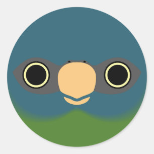 Het gezicht van een Blauwe ara Ronde Sticker