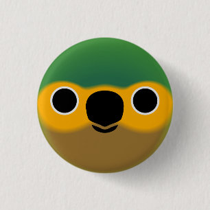 Het gezicht van een bruinkeelparkiet ronde button 3,2 cm