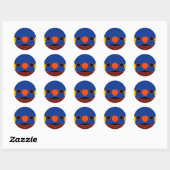 Het gezicht van een Coconut Loriket Ronde Sticker (Vel)