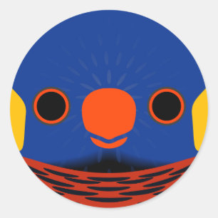 Het gezicht van een Coconut Loriket Ronde Sticker
