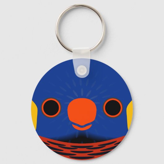 Het gezicht van een Coconut Loriket Sleutelhanger (Voorkant)