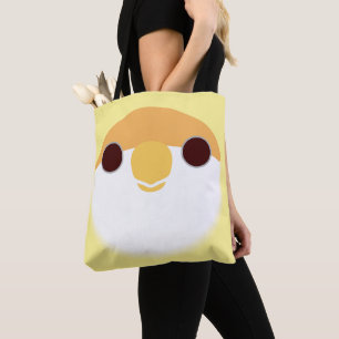 Het gezicht van een creamino perzikkopagapje tote bag