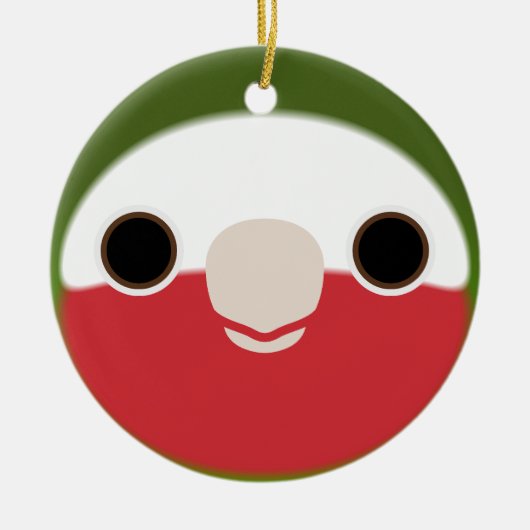 Het gezicht van een Cubaanse Amazone Keramisch Ornament (Voorkant)