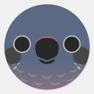 Het gezicht van een Dusky papegaai Ronde Sticker