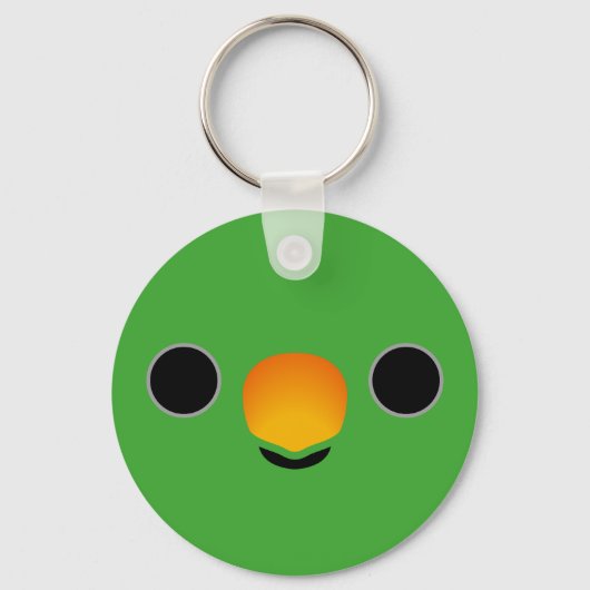 Het gezicht van een Eclectus Parrot (Mannelijk) Sleutelhanger (Voorkant)