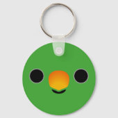 Het gezicht van een Eclectus Parrot (Mannelijk) Sleutelhanger (Achterkant)