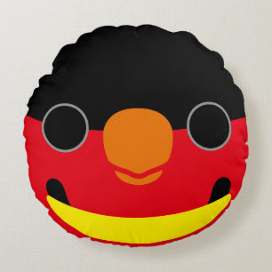 Het gezicht van een Geel-bibbed Lory Rond Kussen