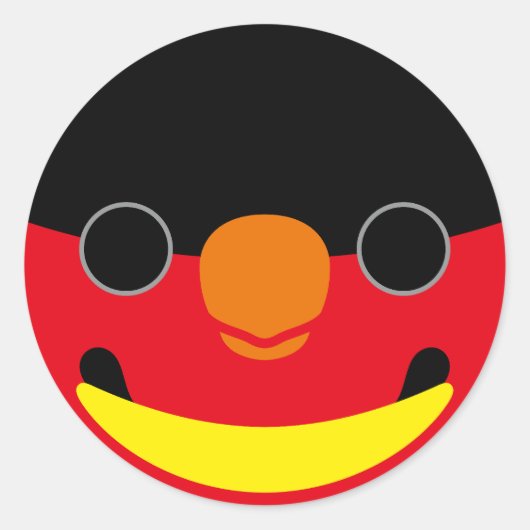 Het gezicht van een Geel-bibbed Lory Ronde Sticker (Voorkant)