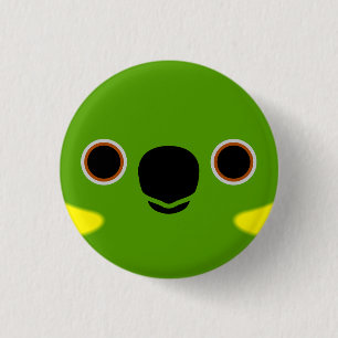 Het gezicht van een geel-gedopte amazone ronde button 3,2 cm