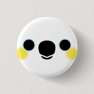 Het gezicht van een Geel-kuifkaketoe Ronde Button 3,2 Cm