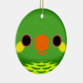 Het gezicht van een gele wang loriket keramisch ornament (Rechts)