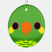 Het gezicht van een gele wang loriket keramisch ornament (Links)