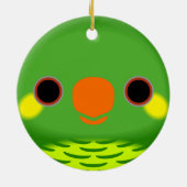 Het gezicht van een gele wang loriket keramisch ornament (Achterkant)