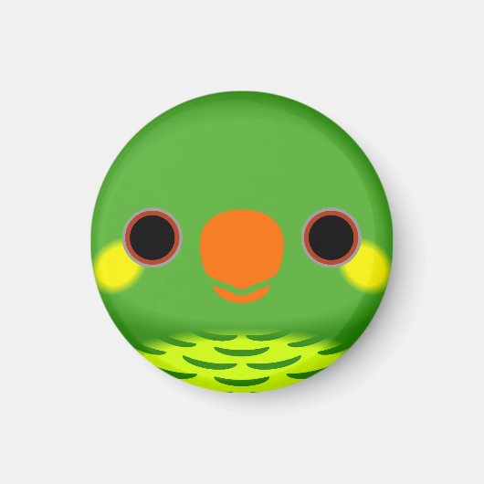 Het gezicht van een gele wang loriket magneet (Voorkant)