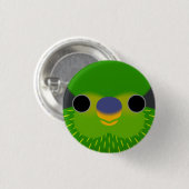 Het gezicht van een gestreepte loriket ronde button 3,2 cm (Voorkant /achterkant)
