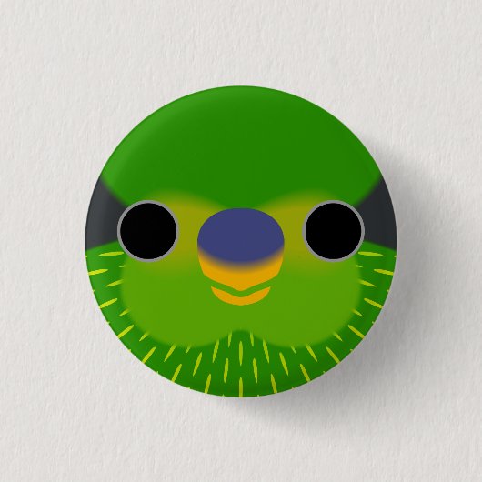 Het gezicht van een gestreepte loriket ronde button 3,2 cm (Voorkant)
