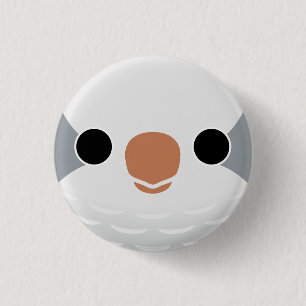 Het gezicht van een Grey Monk Parkiet Ronde Button 3,2 Cm