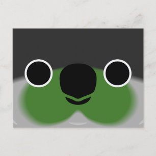 Het gezicht van een groene wang parkiet feestdagenkaart