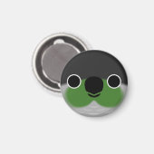Het gezicht van een groene wang parkiet magneet (Voorkant / Achterkant)