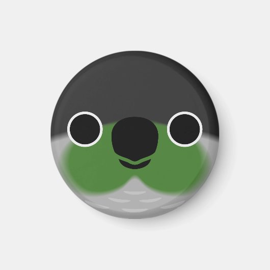 Het gezicht van een groene wang parkiet magneet (Voorkant)