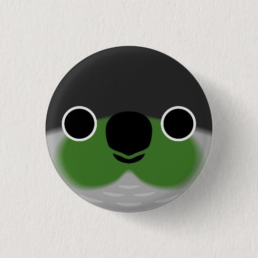 Het gezicht van een groene wang parkiet ronde button 3,2 cm (Voorkant)