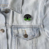 Het gezicht van een groene wang parkiet ronde button 3,2 cm (In situ)