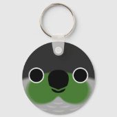 Het gezicht van een groene wang parkiet sleutelhanger (Achterkant)