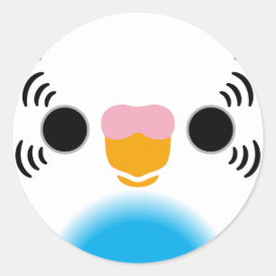 Het gezicht van een hemelsblauwe recessieve pied b ronde sticker
