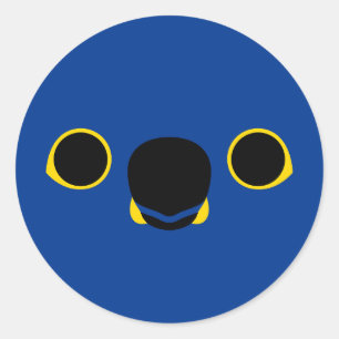 Het gezicht van een Hyacint ara Ronde Sticker