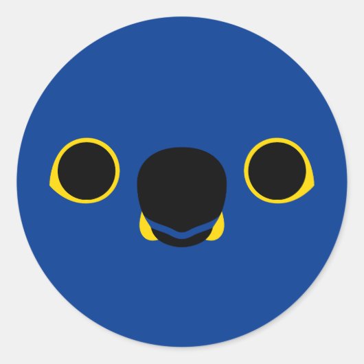 Het gezicht van een Hyacint ara Ronde Sticker (Voorkant)