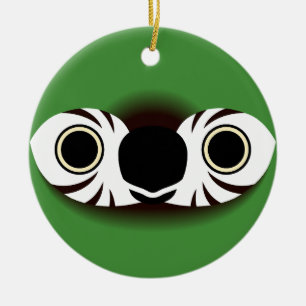 Het gezicht van een kastanje-fronted ara keramisch ornament