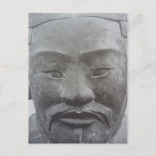 het gezicht van een krijger uit Xi'an Briefkaart
