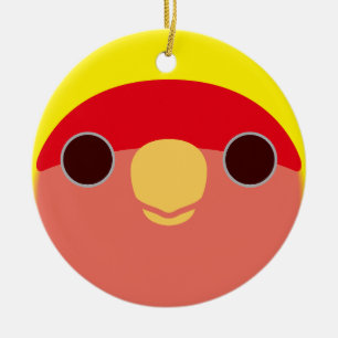 Het gezicht van een lutino perzik-geconfronteerd l keramisch ornament