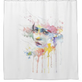 het gezicht van een meisje-vrouw-man-portret douchegordijn