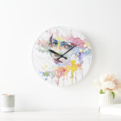 het gezicht van een meisje-vrouw-man-portret grote klok (Huis)